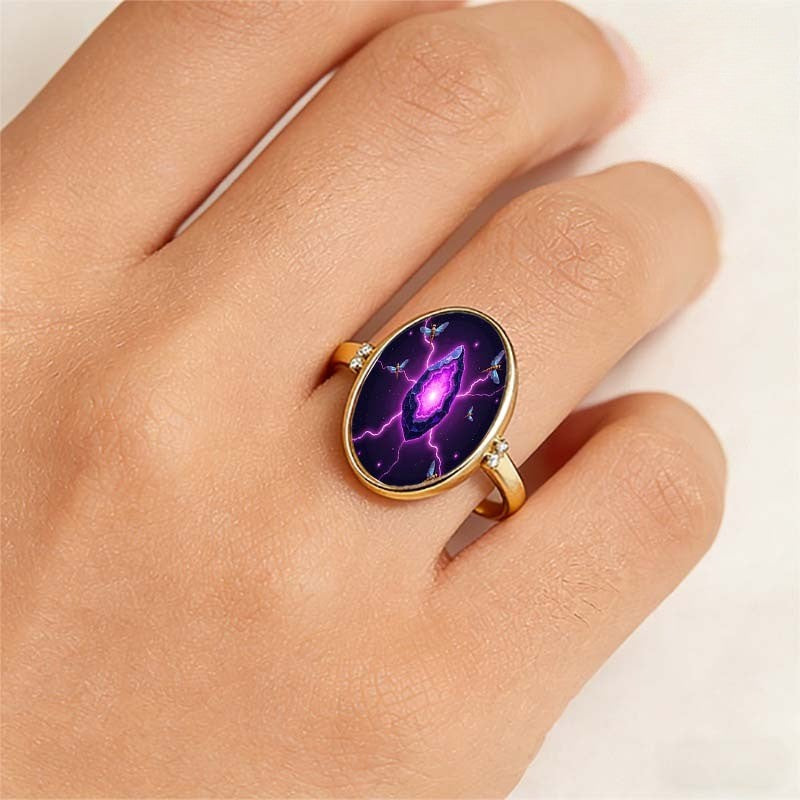 Purple Crystal Lightning Ring