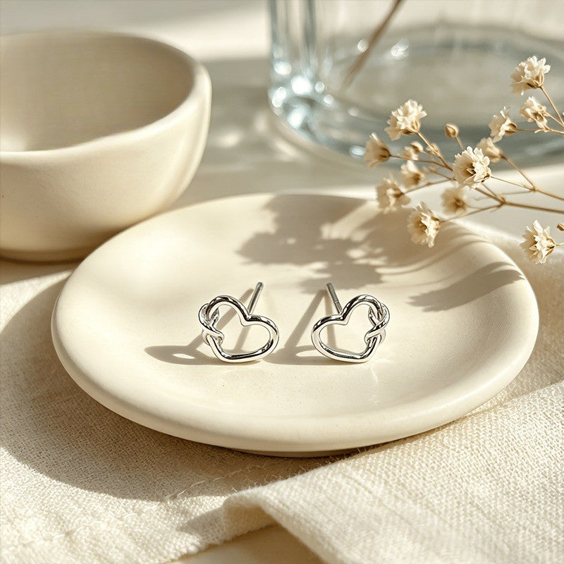 Heart Knot Stud Earrings