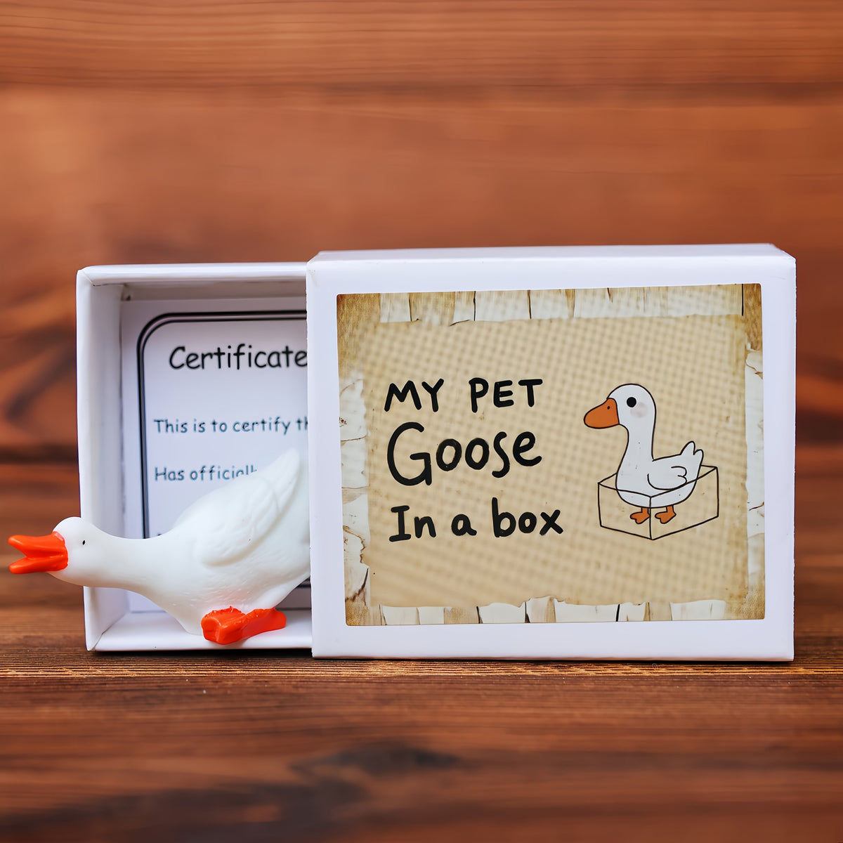 Pet Goose in a Box Figurine