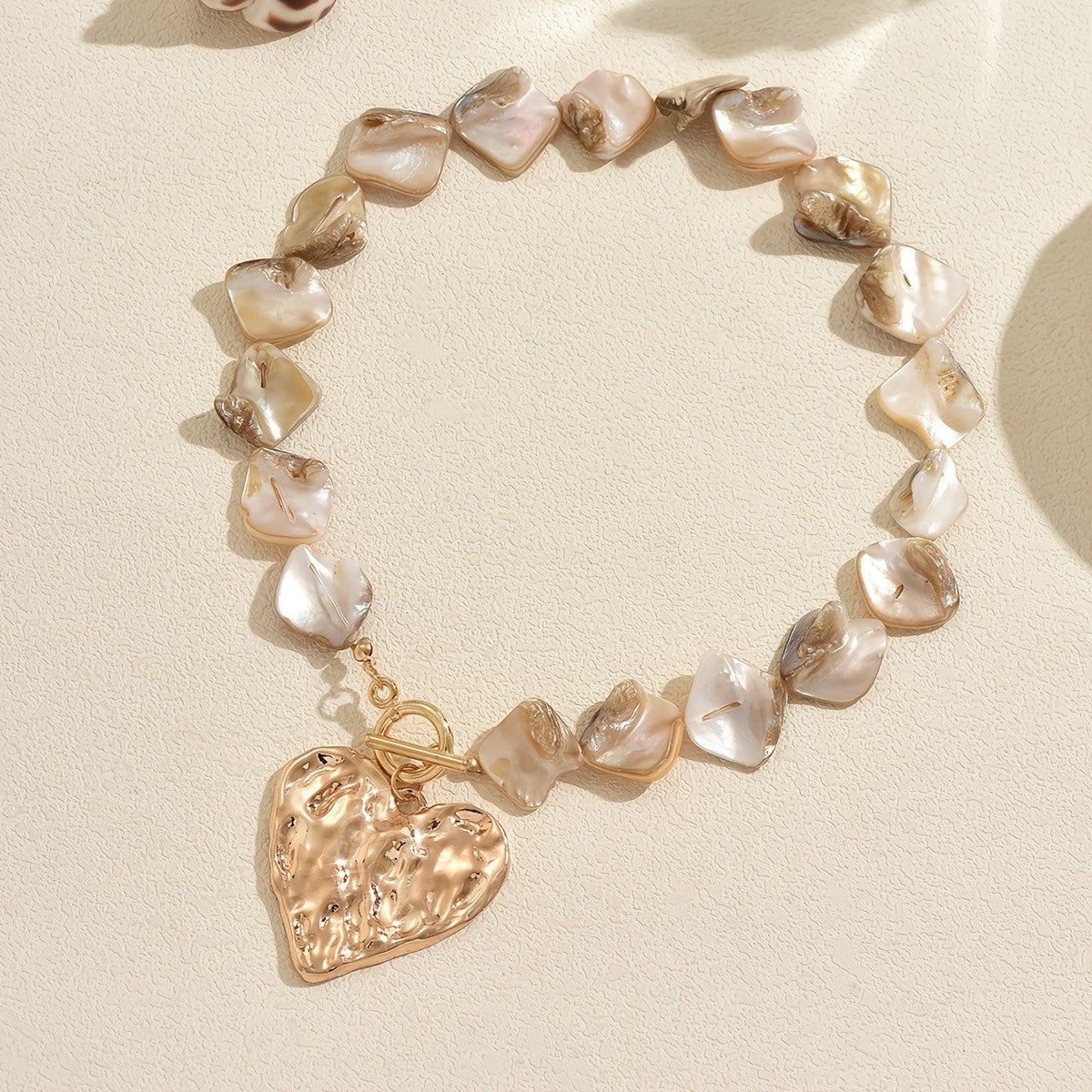 Textured Heart Shell Necklace