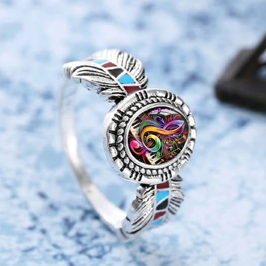 Colorful Music Note Ring