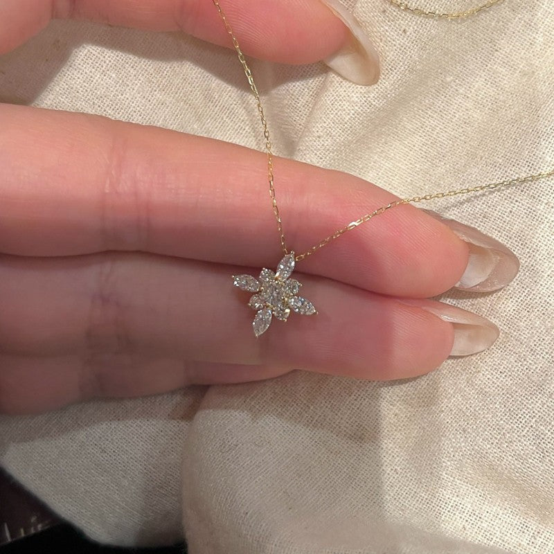 Marquise Zircon Flower Necklace