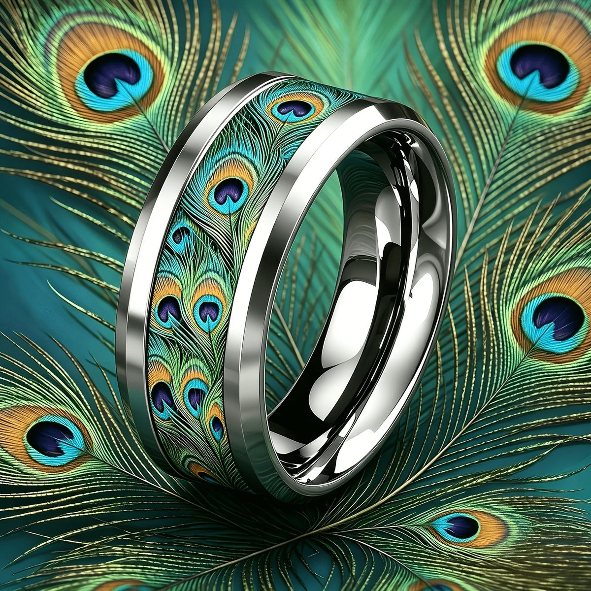 Peacock Eye Inlay Ring