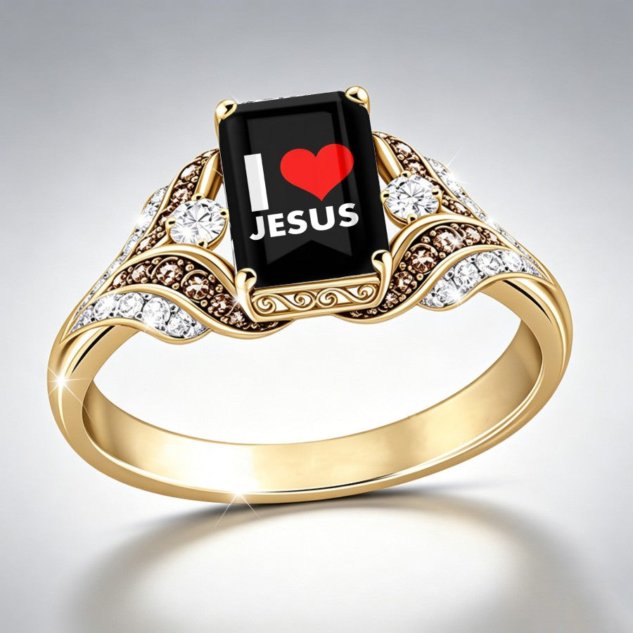 I Love Jesus Square Ring