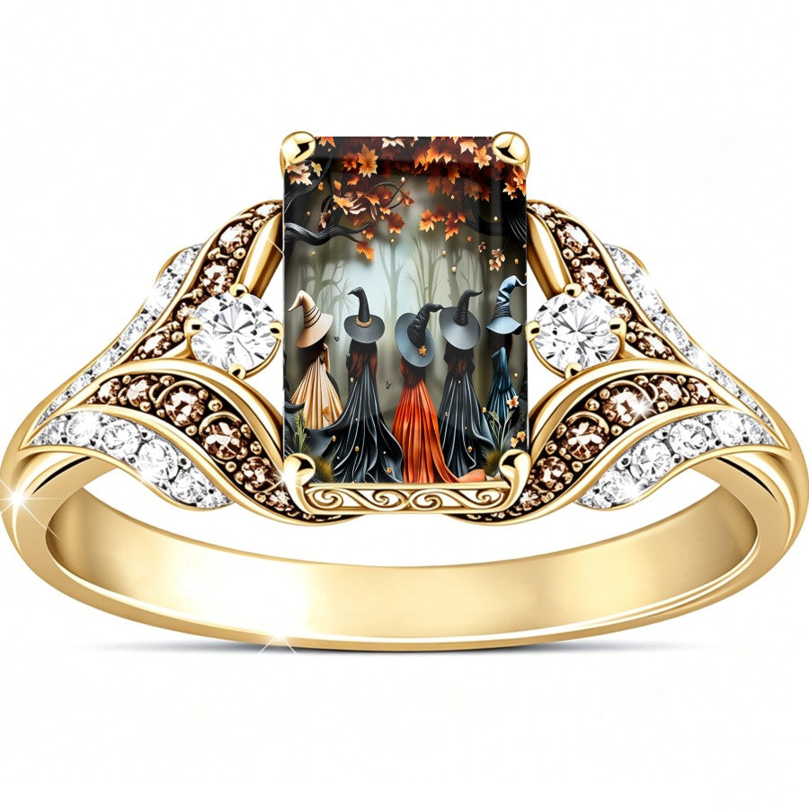 Witches in Autumn Square Ring