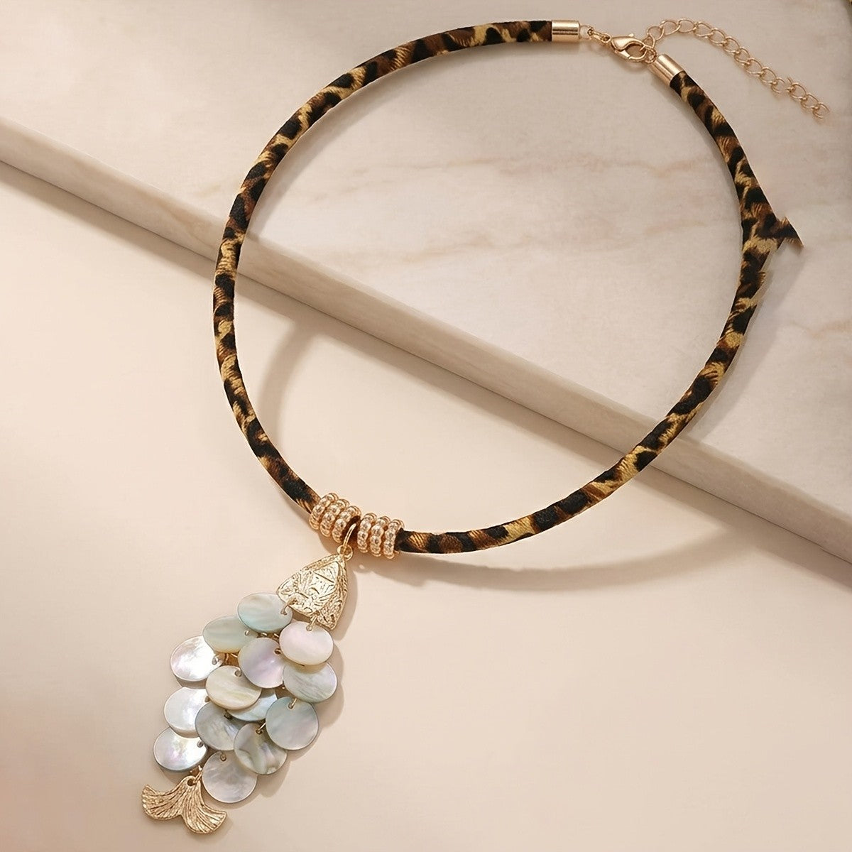Leopard Rope Mother-of-Pearl Necklace