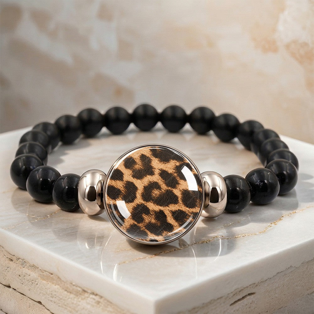 Leopard Print Beaded Bracelet