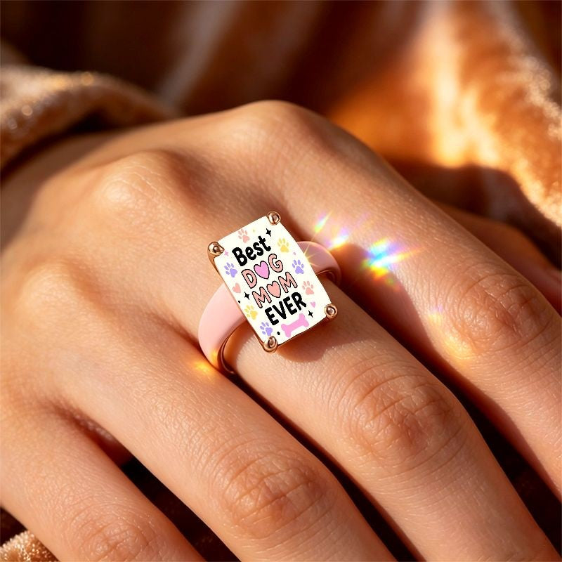 Best Dog Mom Square Ring