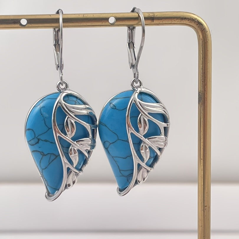 Turquoise Vine Drop Earrings