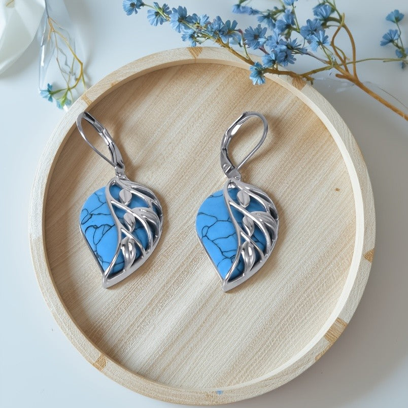 Turquoise Vine Drop Earrings