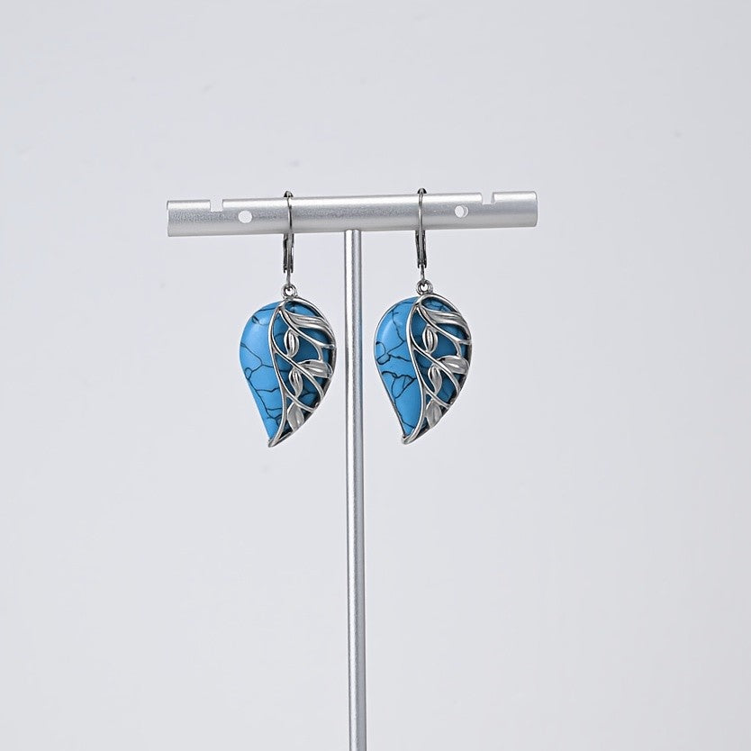 Turquoise Vine Drop Earrings