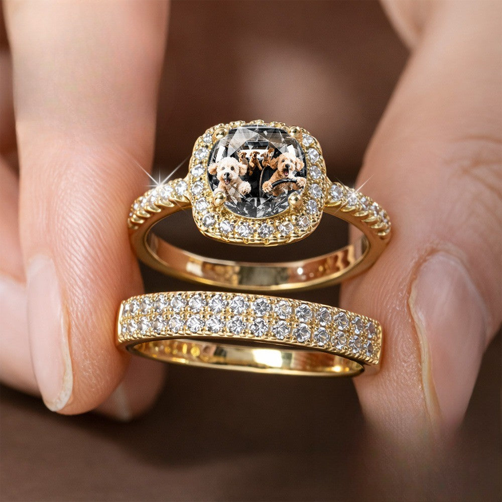 Dogs Car Ride Square Ring Set