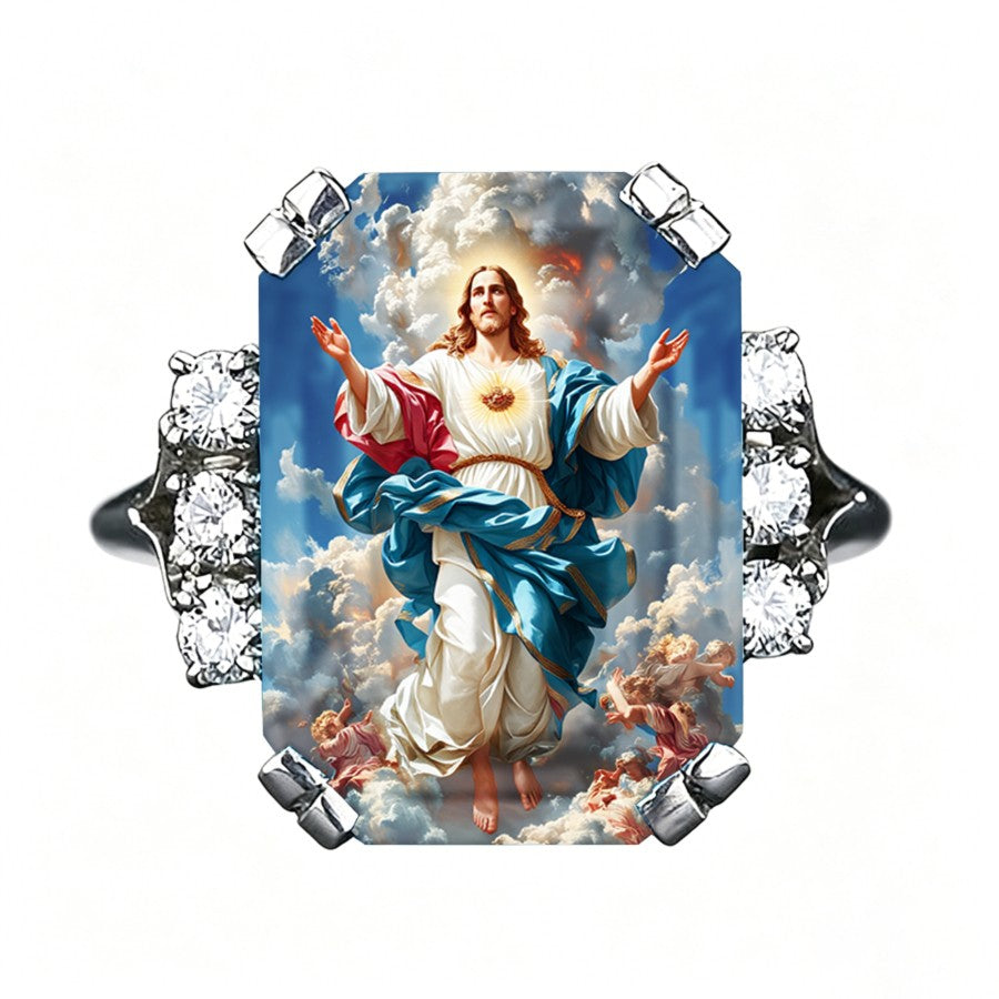 Sacred Heart Rectangular Ring