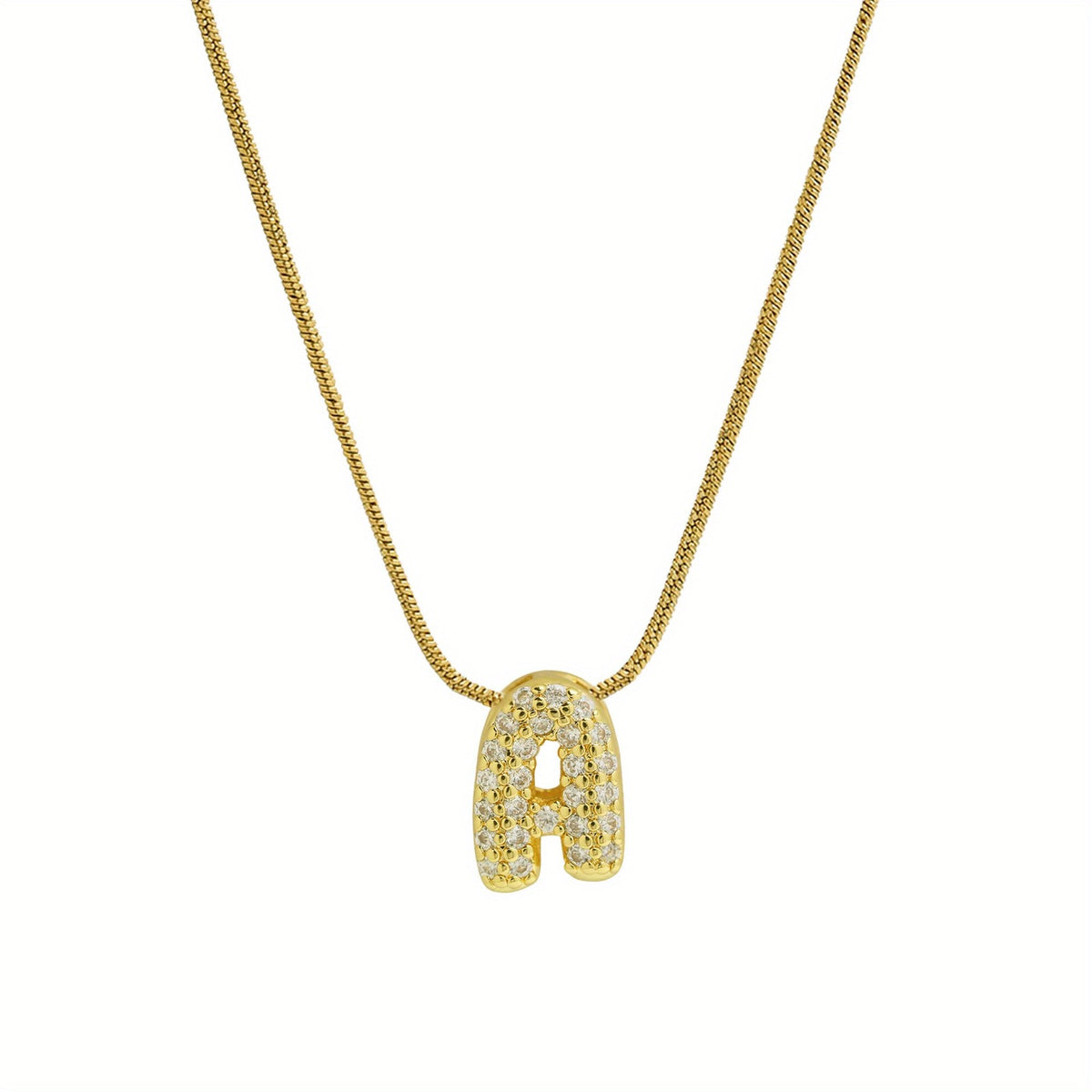 Crystal Initial Arch Necklace