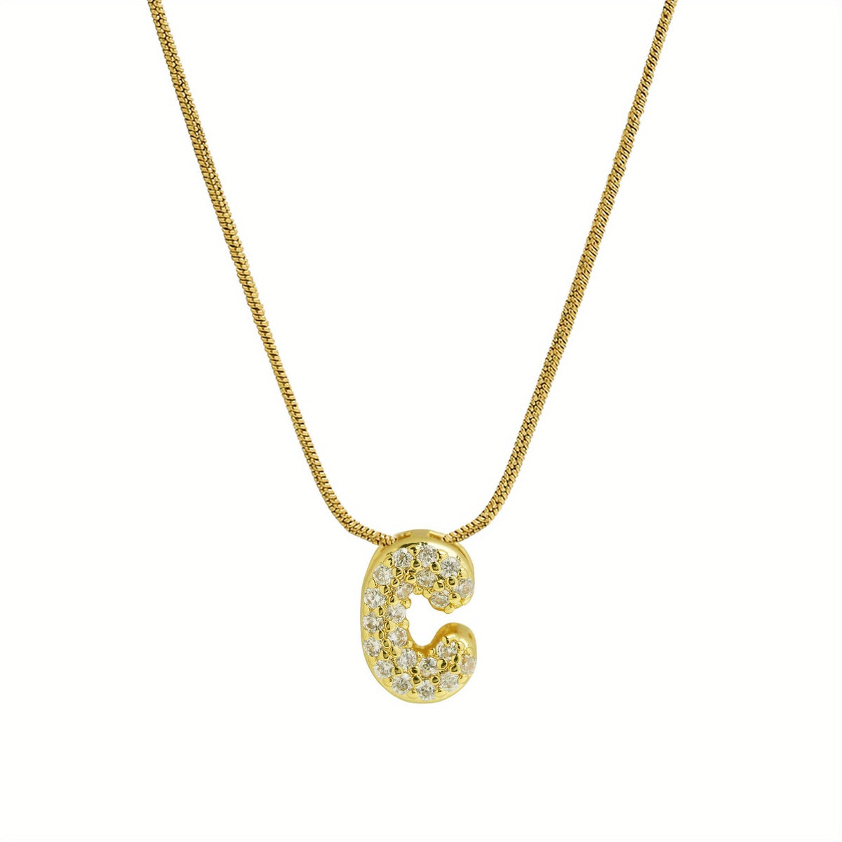 Crystal Initial Arch Necklace