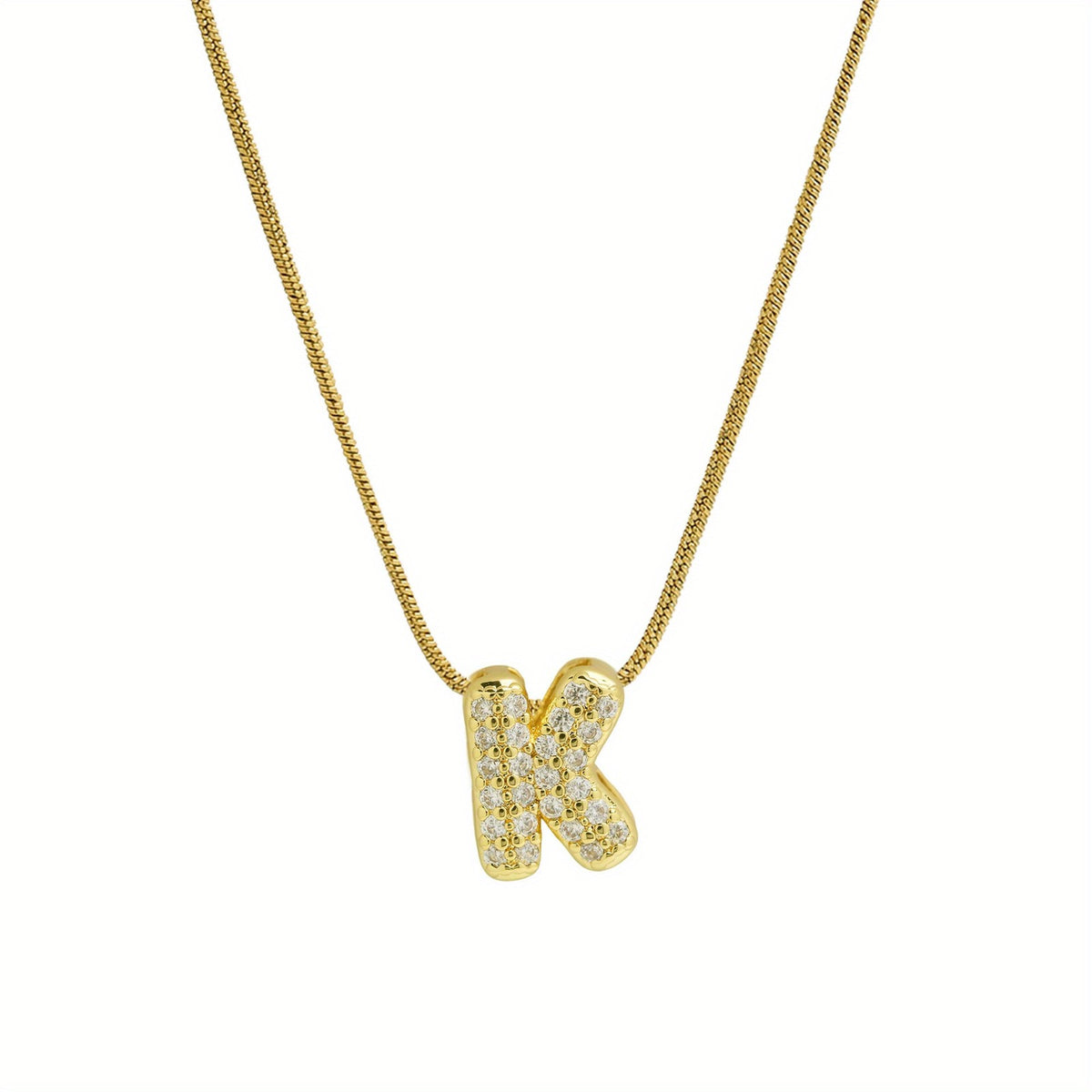 Crystal Initial Arch Necklace
