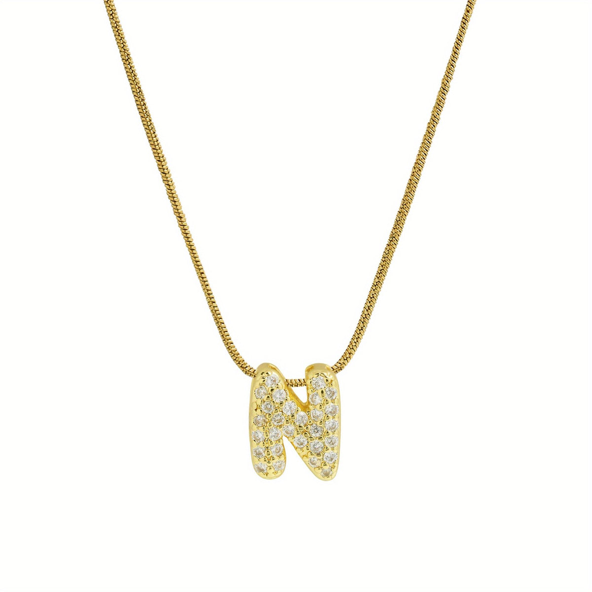 Crystal Initial Arch Necklace