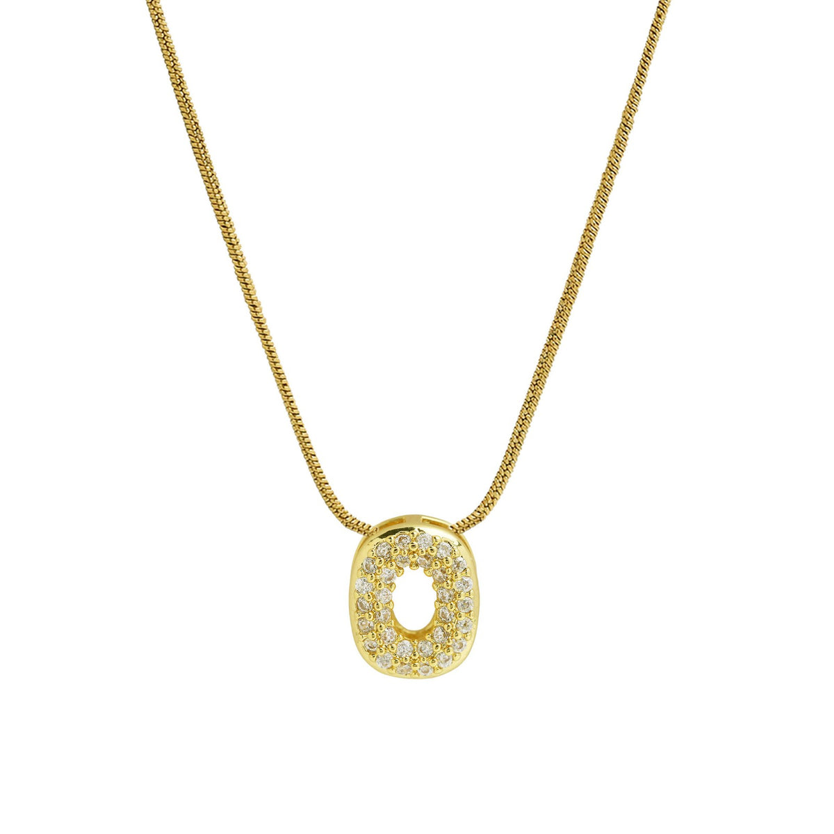 Crystal Initial Arch Necklace
