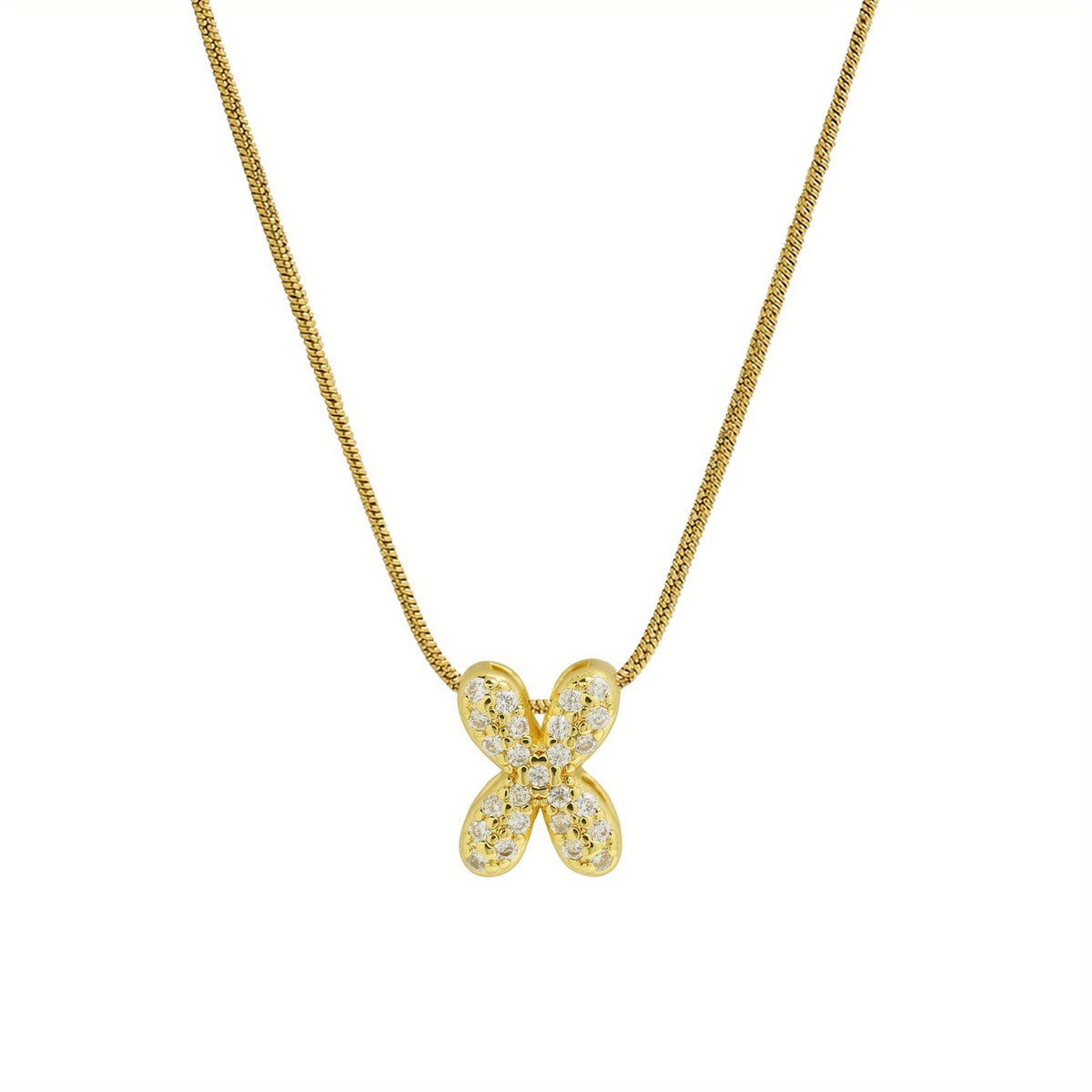 Crystal Initial Arch Necklace