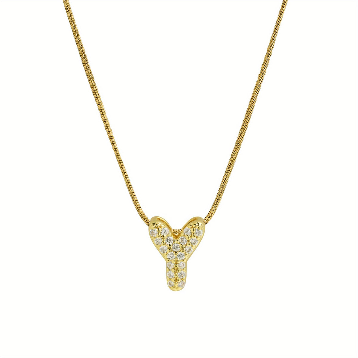 Crystal Initial Arch Necklace