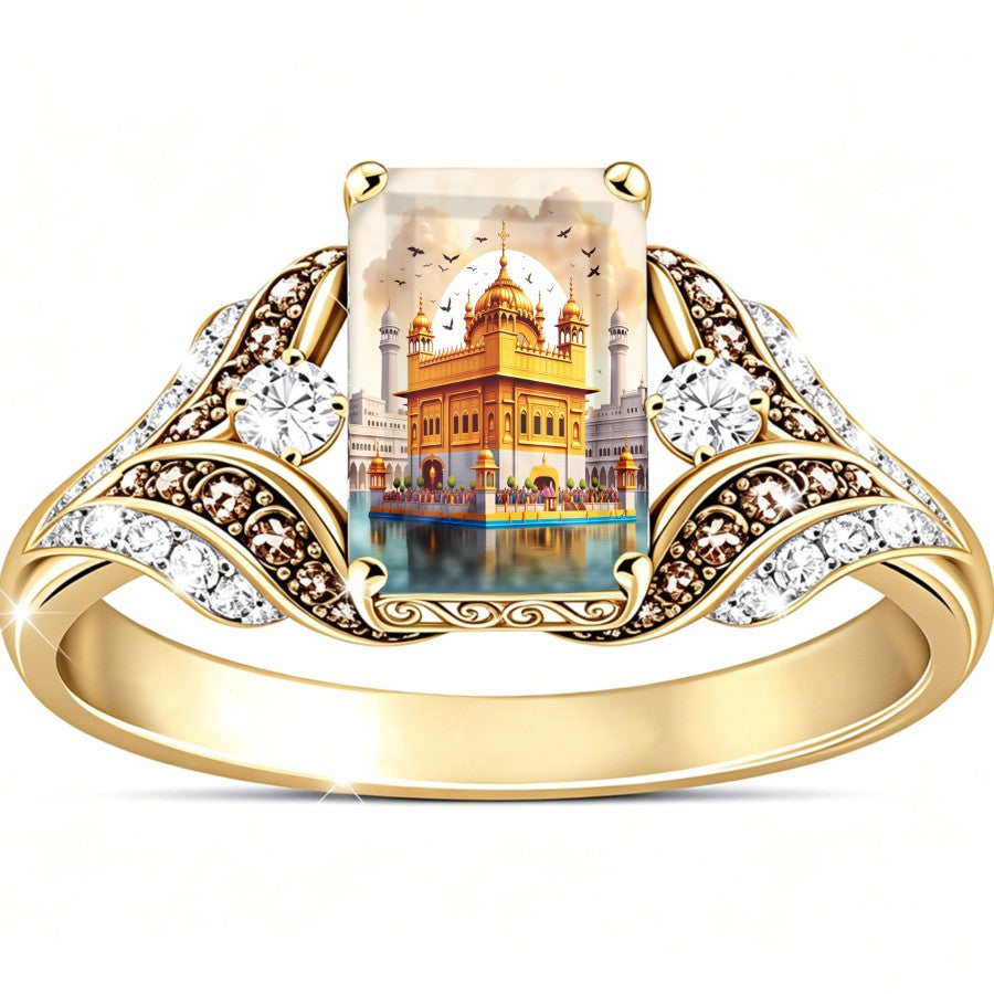 Golden Temple Square Ring
