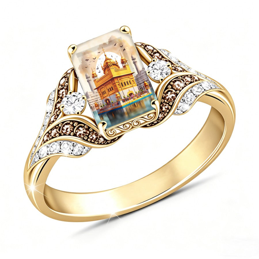 Golden Temple Square Ring
