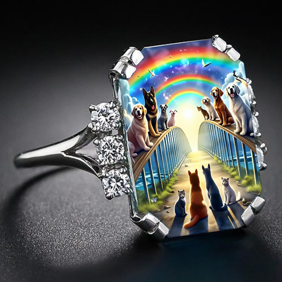 Rainbow Bridge Pets Square Ring