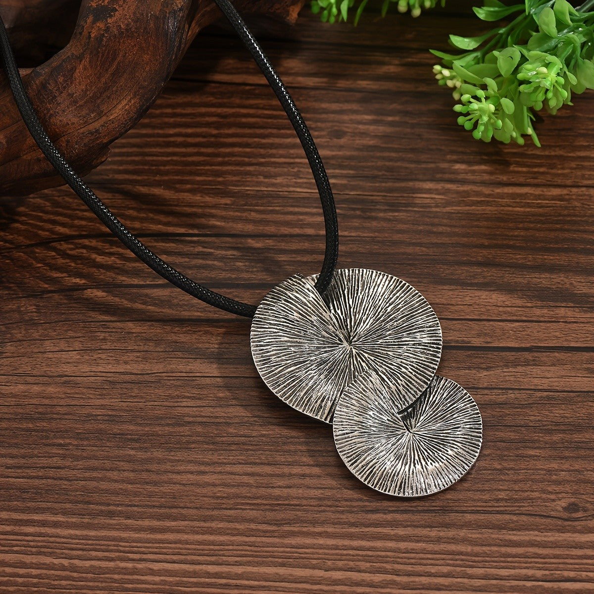 Radiating Disc Long Necklace