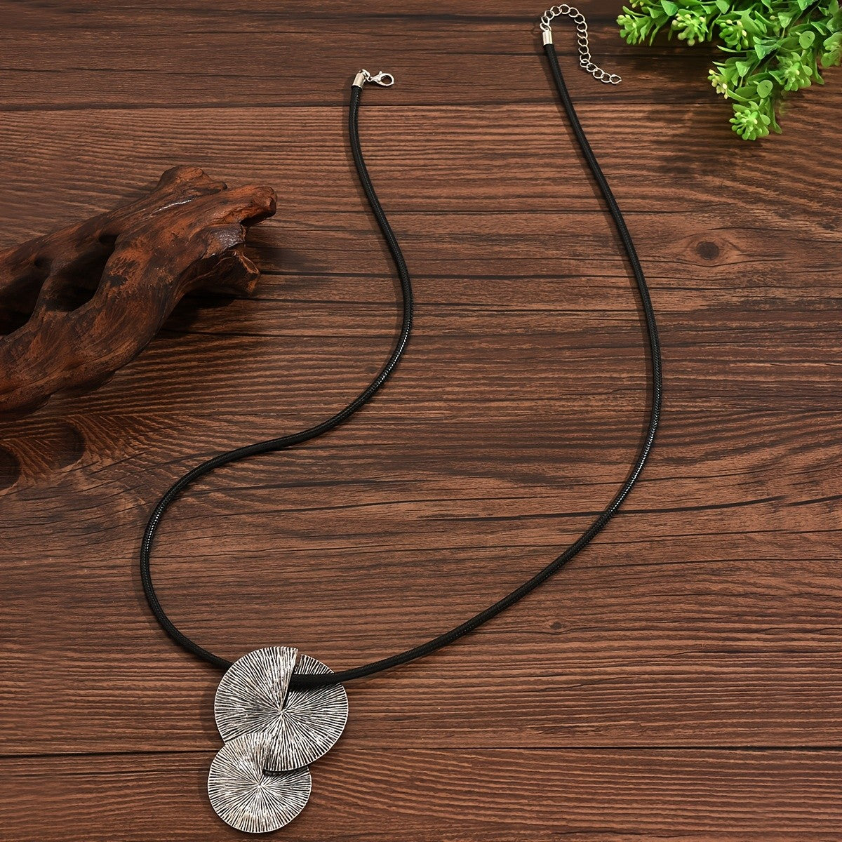Radiating Disc Long Necklace