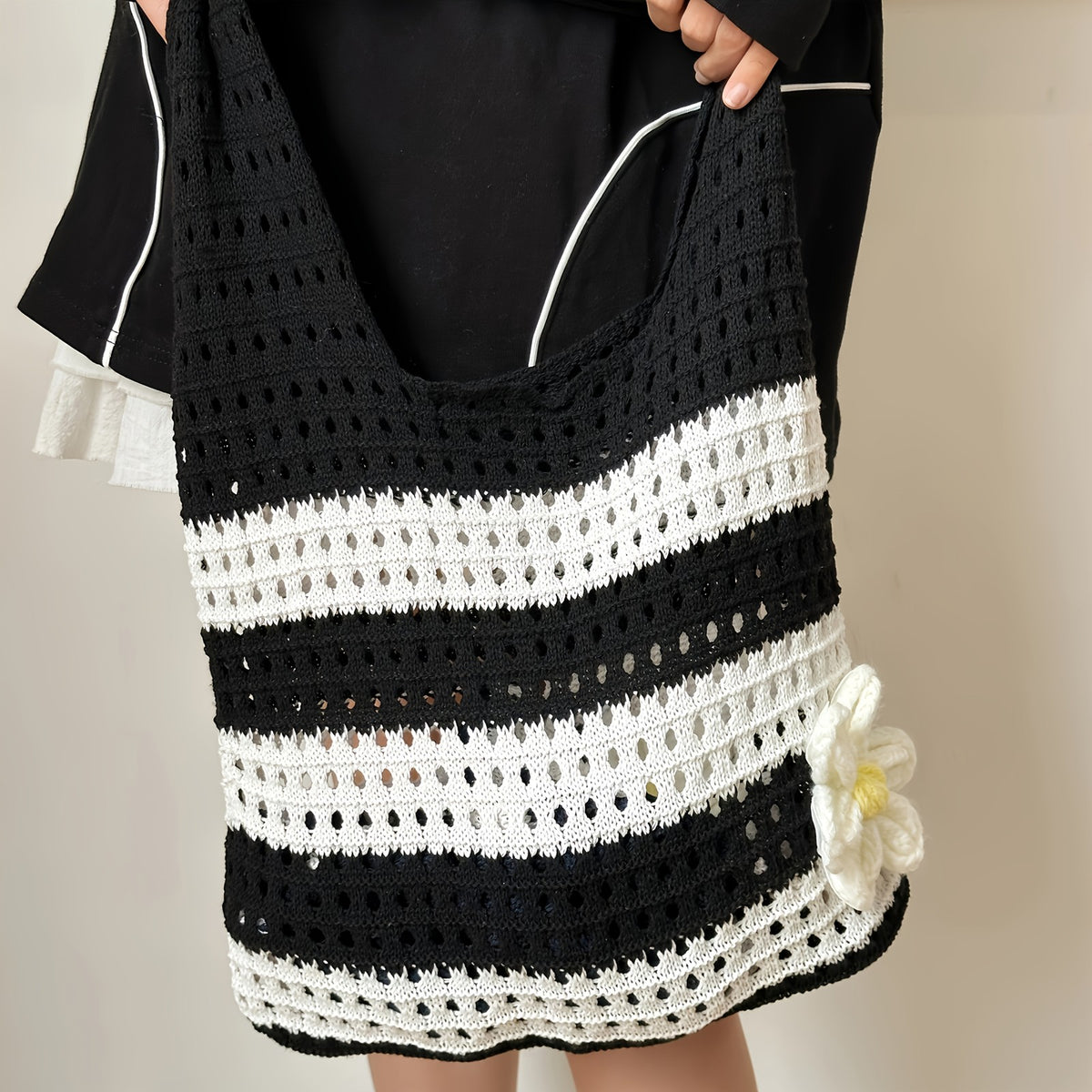 Earth Tone Crochet Tote Bag