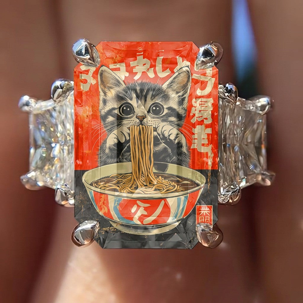 Cat Ramen Square Ring