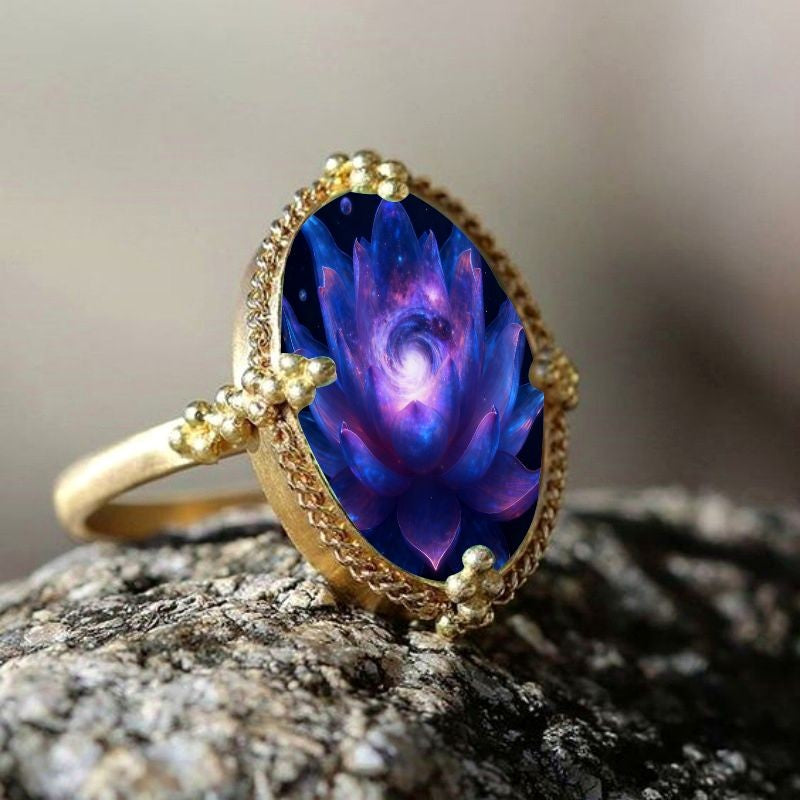 Galaxy Lotus Oval Ring