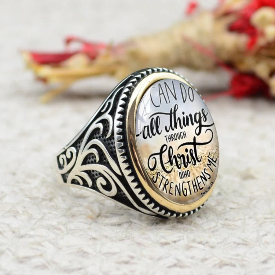 Faith Scripture Oval Ring