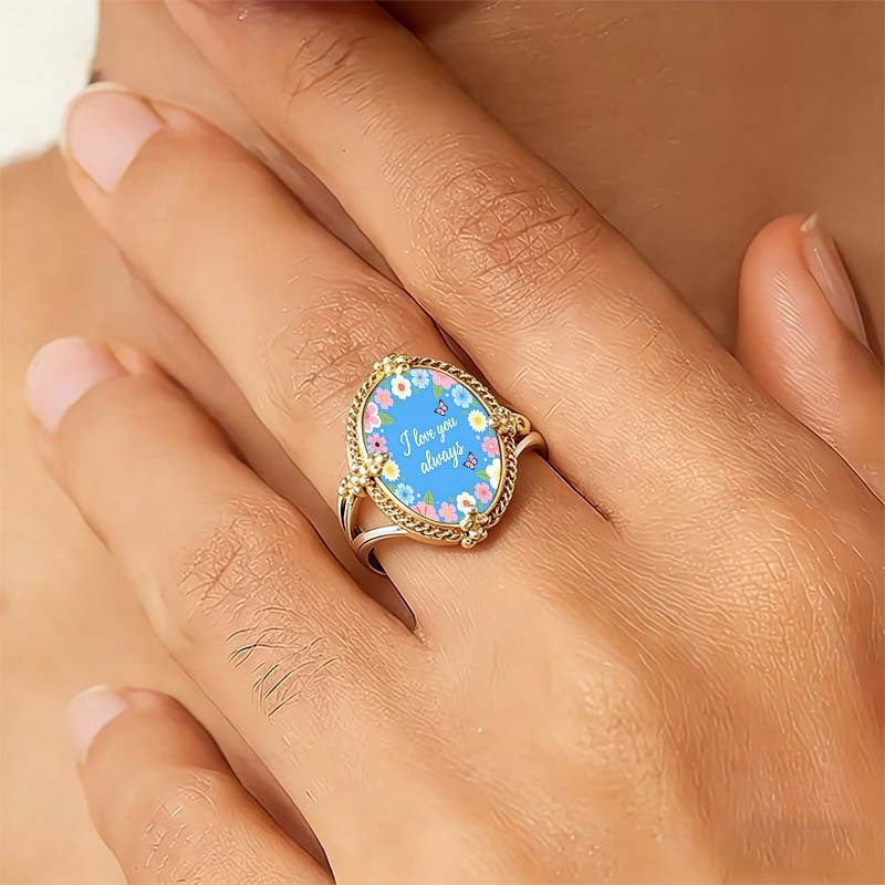 Floral I Love You Always Ring