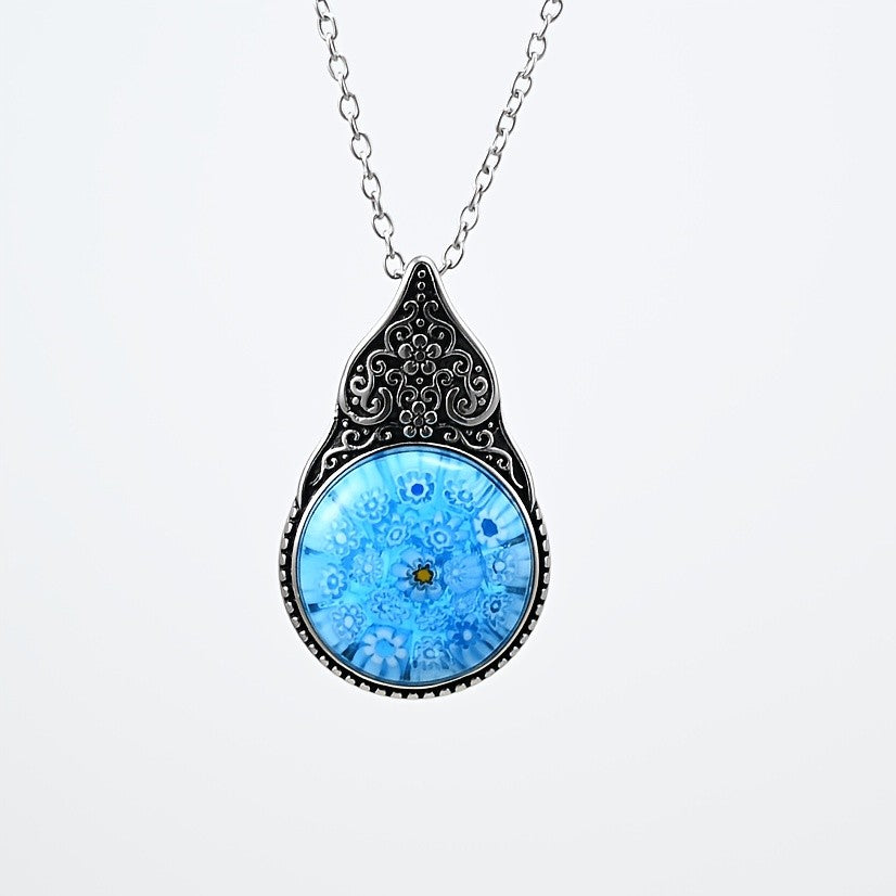 Colorful Millefiori Teardrop Pendant