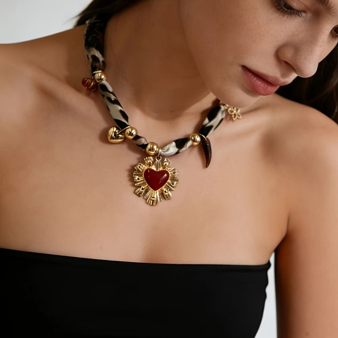 Leopard Print Charm Necklace