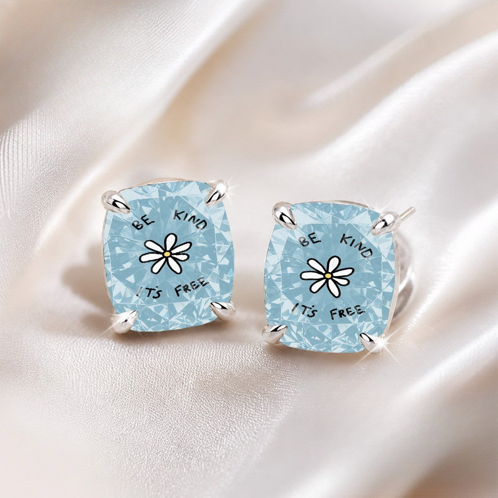 Be Kind Square Stud Earrings