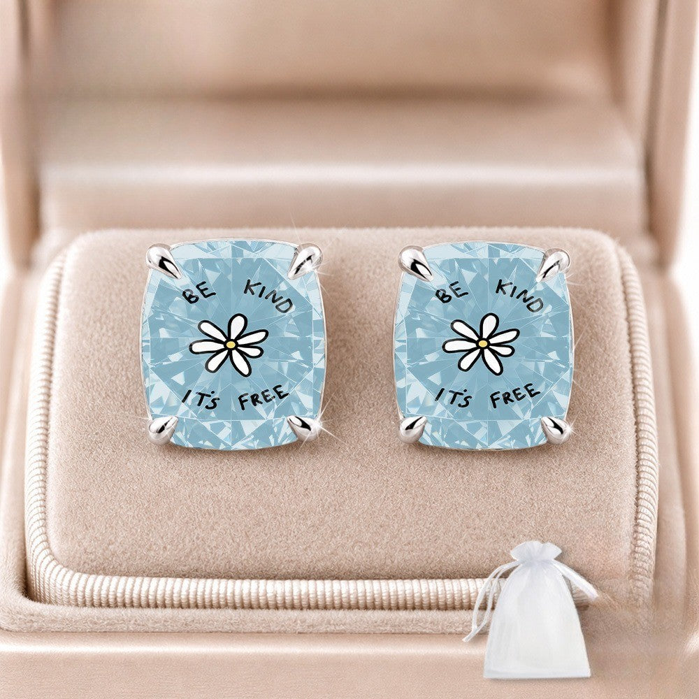Be Kind Square Stud Earrings
