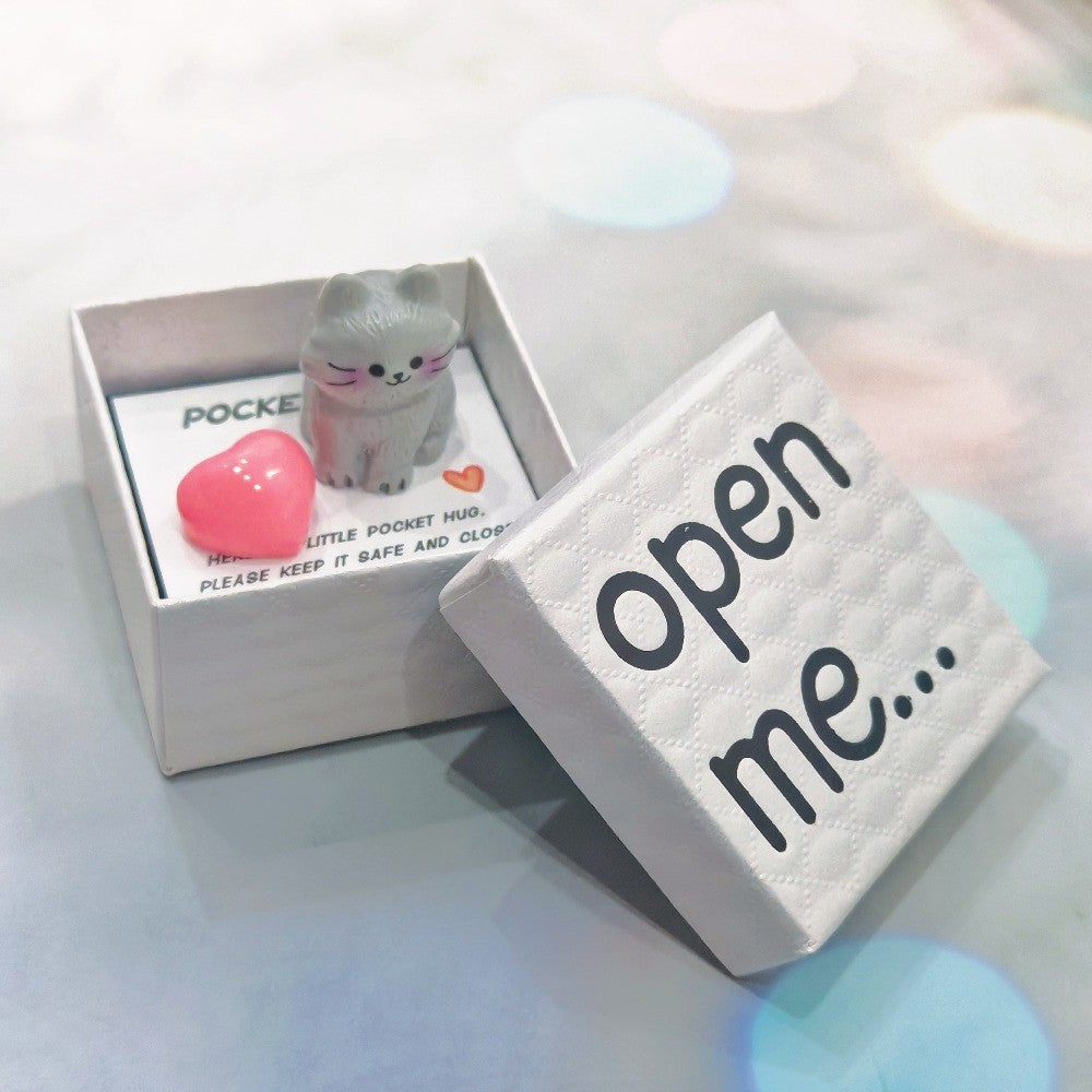 Gray Cat Pocket Hug Card