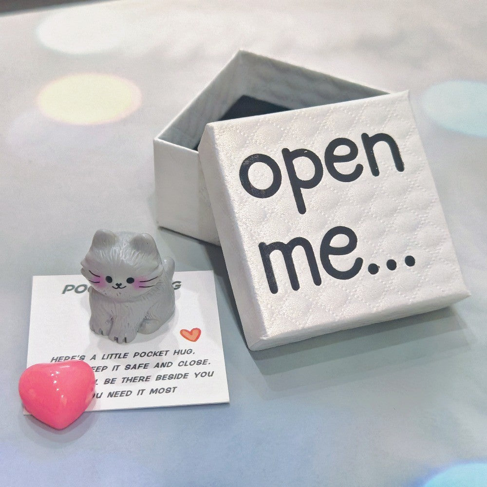 Gray Cat Pocket Hug Card
