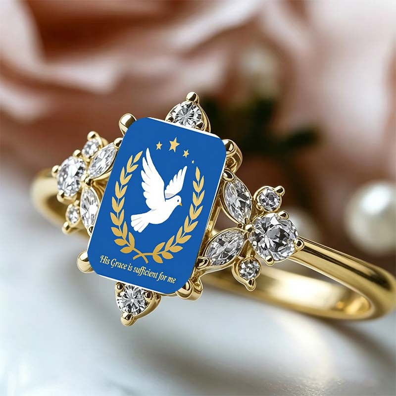 Blue Dove Faith Ring