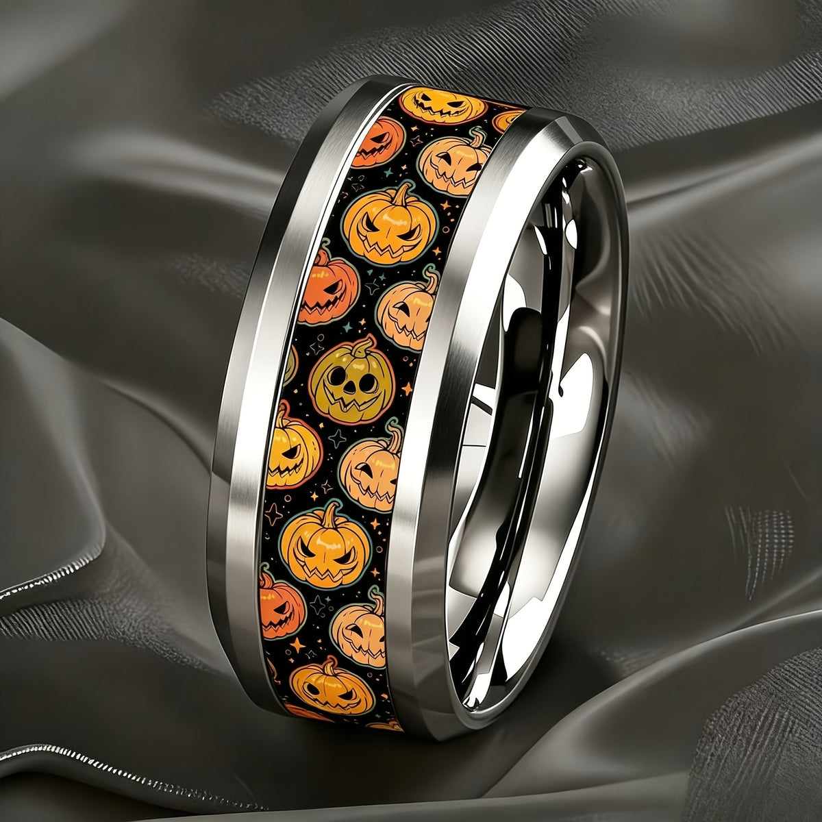 Painted Pumpkin Band Ring