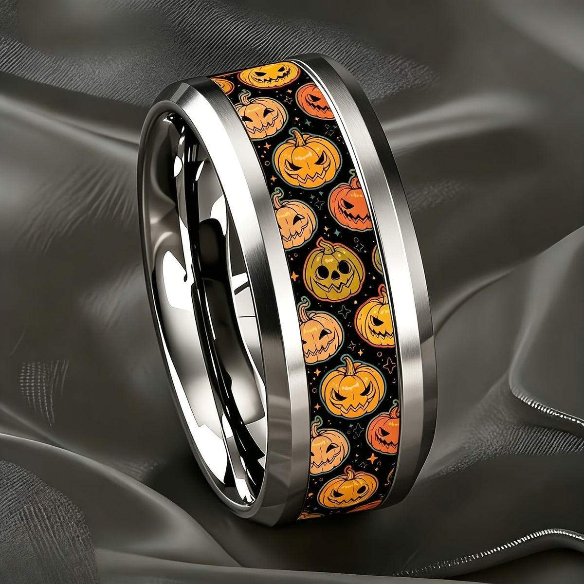 Painted Pumpkin Band Ring