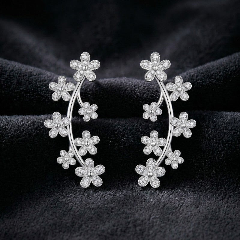 Floral Vine Cuff Earrings