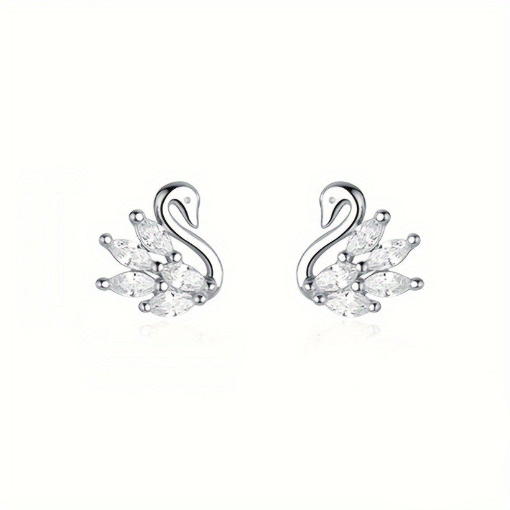 Crystal Swan Earrings