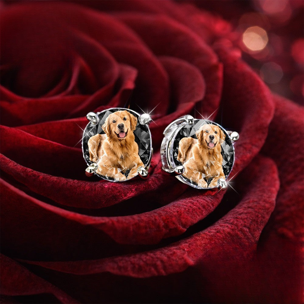Golden Retriever Crystal Stud Earrings