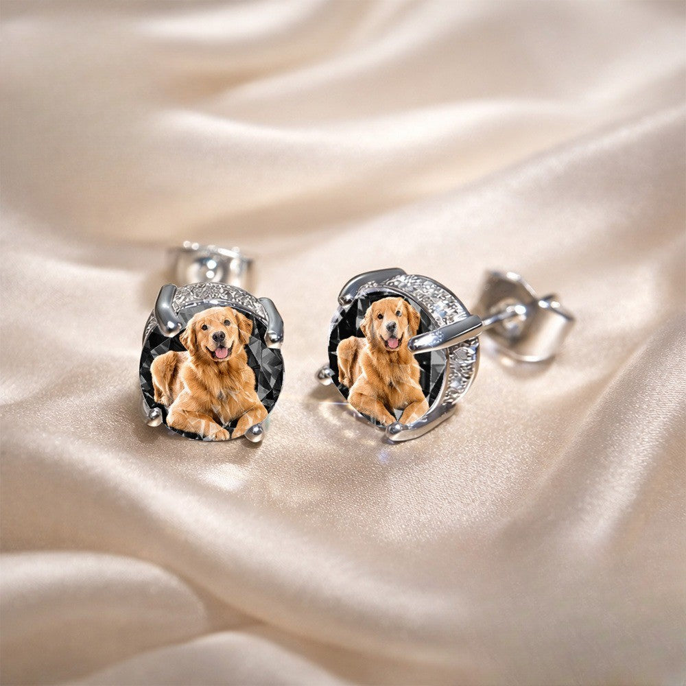 Golden Retriever Crystal Stud Earrings