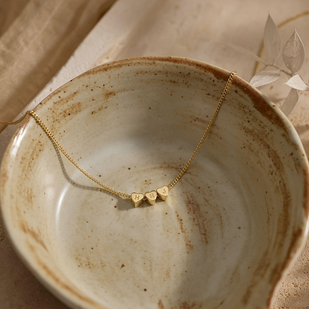 Mini Heart Initial Necklace