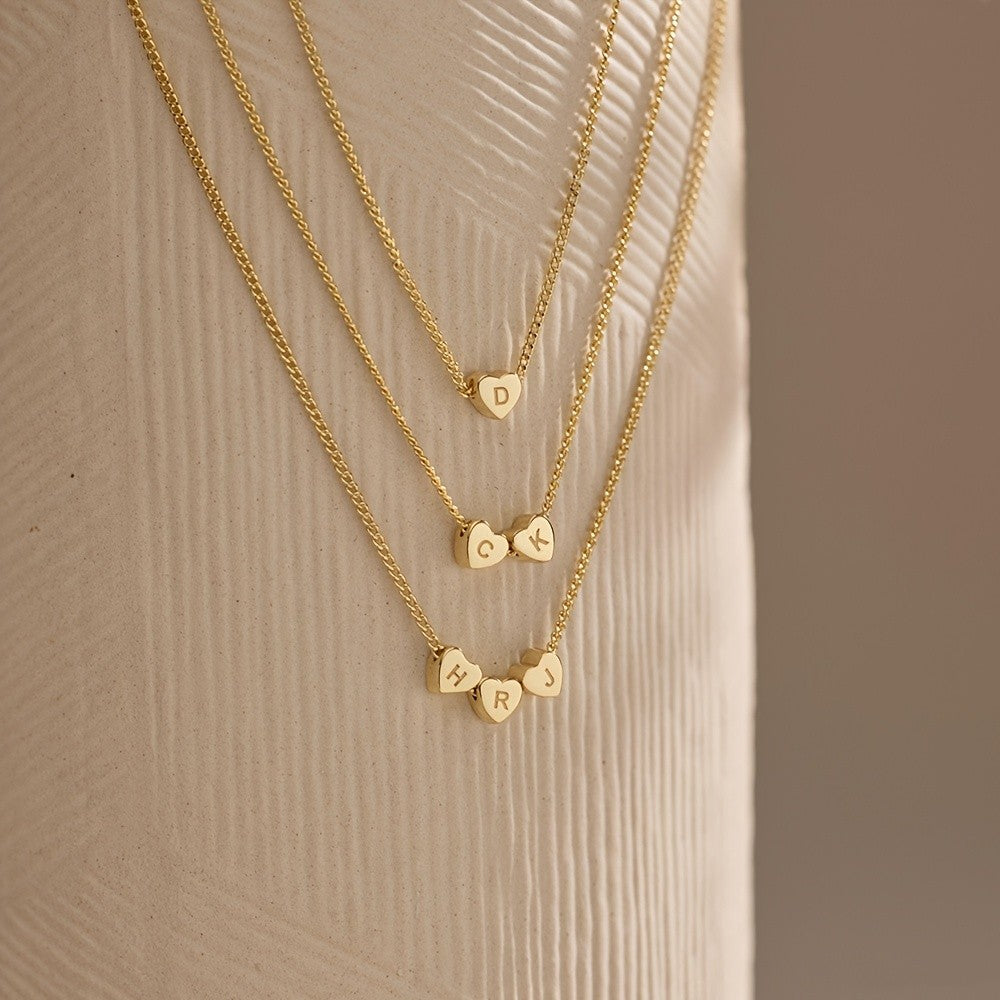 Mini Heart Initial Necklace