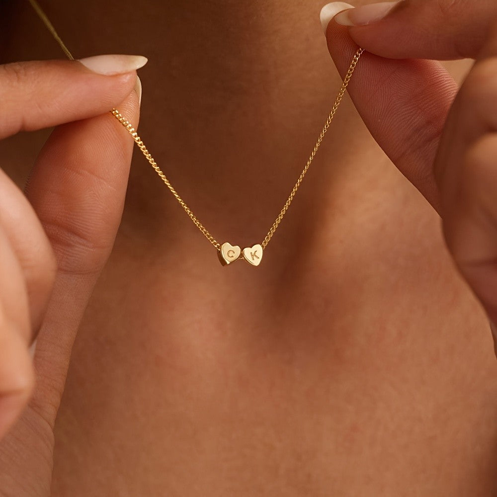 Mini Heart Initial Necklace